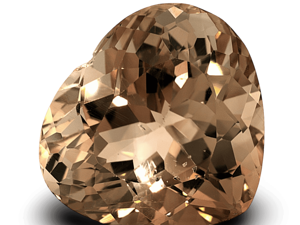 Imperial topaz gemstone with exceptional cognac color and VVS2 clarity.