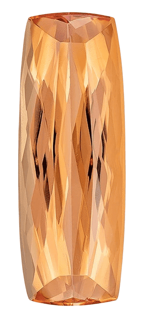 Faceted Imperial Topaz gemstone with warm orange and gold hues.