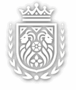 The corporate logo of Suzerain Universal LTD, consisting of an heraldic coat of arms, featuring two lions facing right and left along with flowers, and surmounted by leaves and a majestic crown.